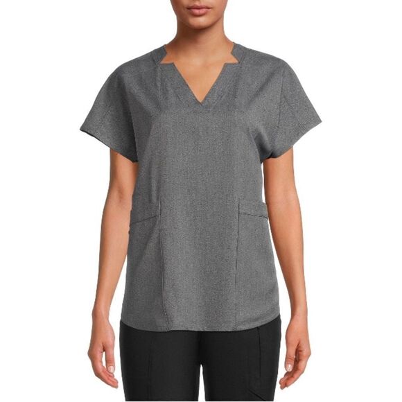 Women’s Scrub Woven Twill V-Neck Top Anti-Bacterial Technology Size L - Picture 3 of 5